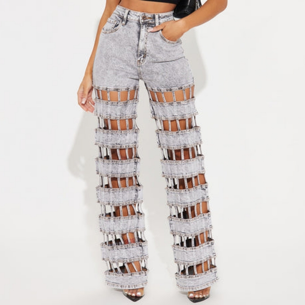NEW!! High Rise Cut-Out Jeans Sz. Small 2-4